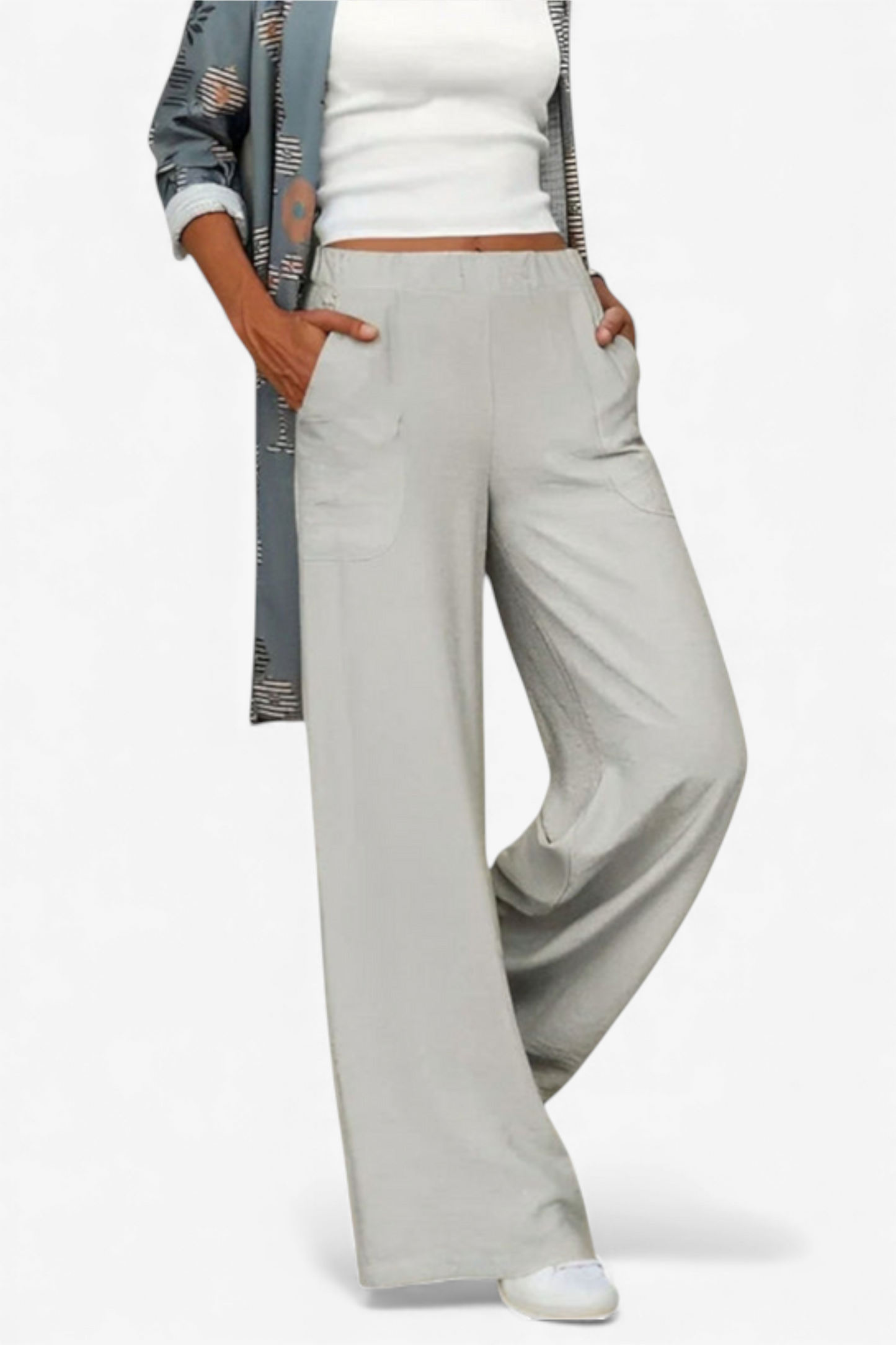 ŠIROKE HLAČE S ČISTO LINIO