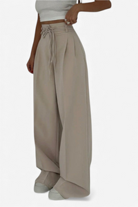 HLAČE WIDE-LEG Z KORSETNIM PASOM