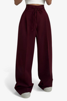 HLAČE WIDE-LEG Z KORSETNIM PASOM