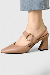 SLINGBACK ČEVLJI S SKULPTURALNO PETO