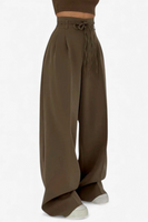 HLAČE WIDE-LEG Z KORSETNIM PASOM