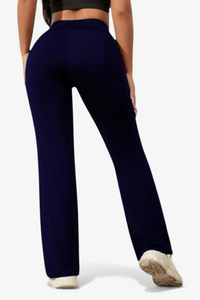 ATHLEISURE HLAČE Z VISOKIM PASOM IN RAVNIM KROJEM NOG</s>