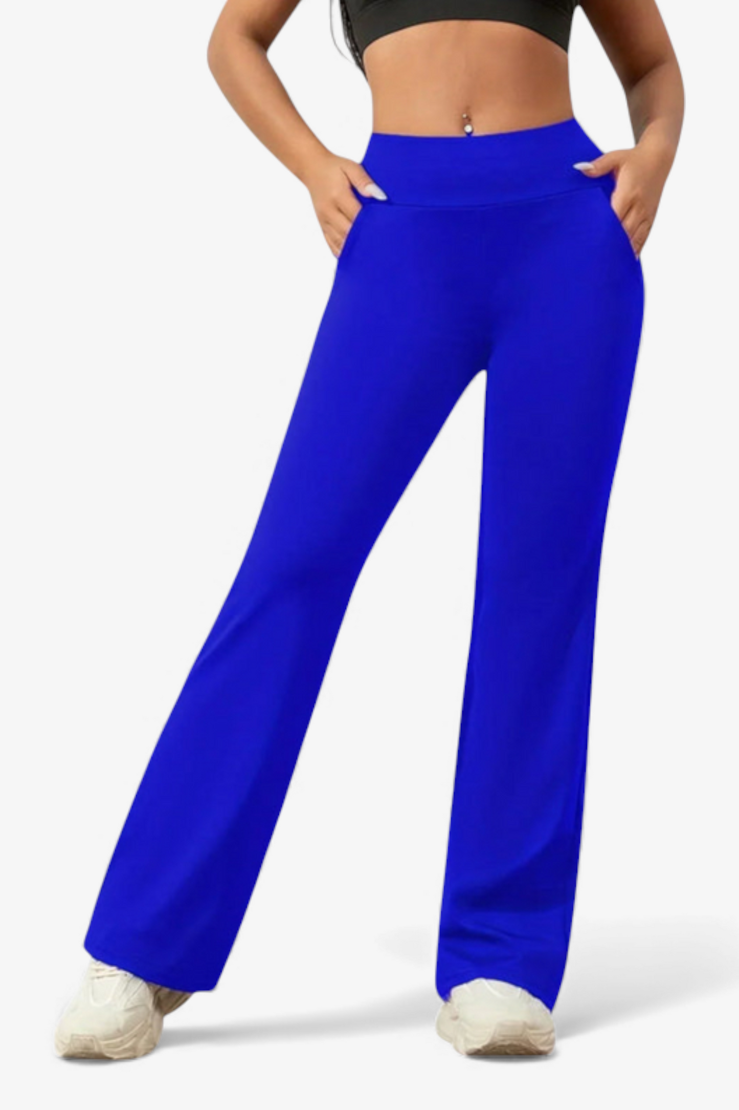 ATHLEISURE HLAČE Z VISOKIM PASOM IN RAVNIM KROJEM NOG</s>