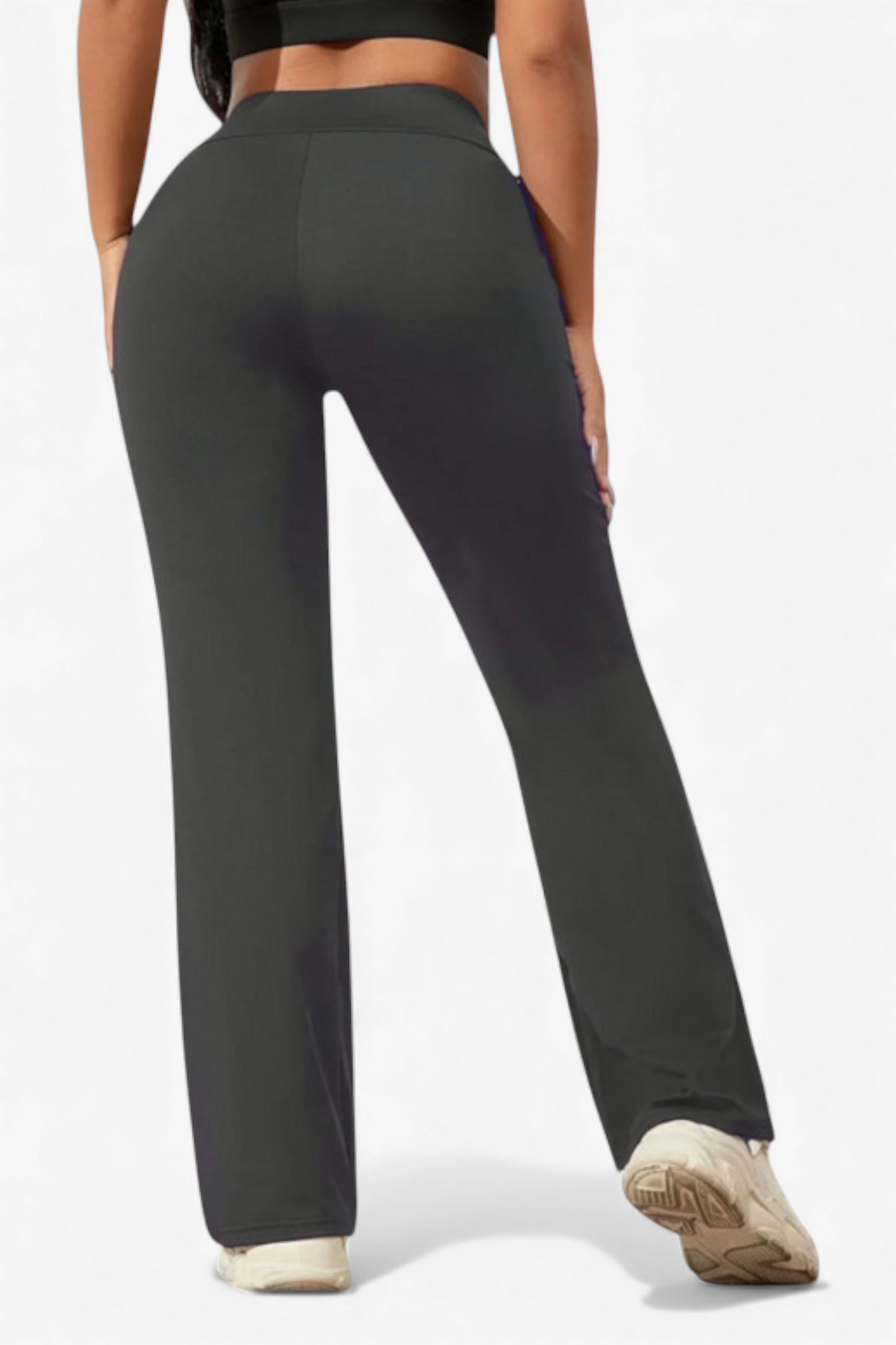 ATHLEISURE HLAČE Z VISOKIM PASOM IN RAVNIM KROJEM NOG</s>