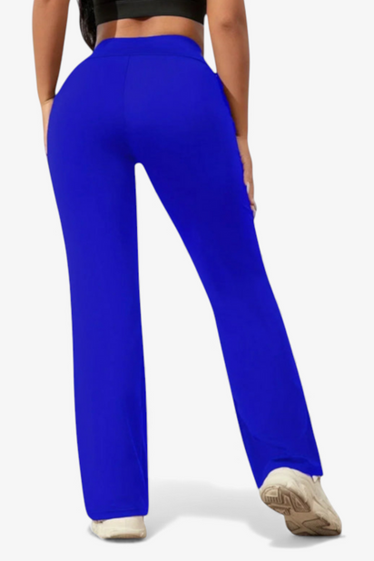 ATHLEISURE HLAČE Z VISOKIM PASOM IN RAVNIM KROJEM NOG</s>