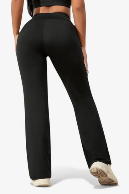 ATHLEISURE HLAČE Z VISOKIM PASOM IN RAVNIM KROJEM NOG</s>