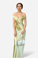 SATENSKA OBLEKA Z BARDOT IZREZOM