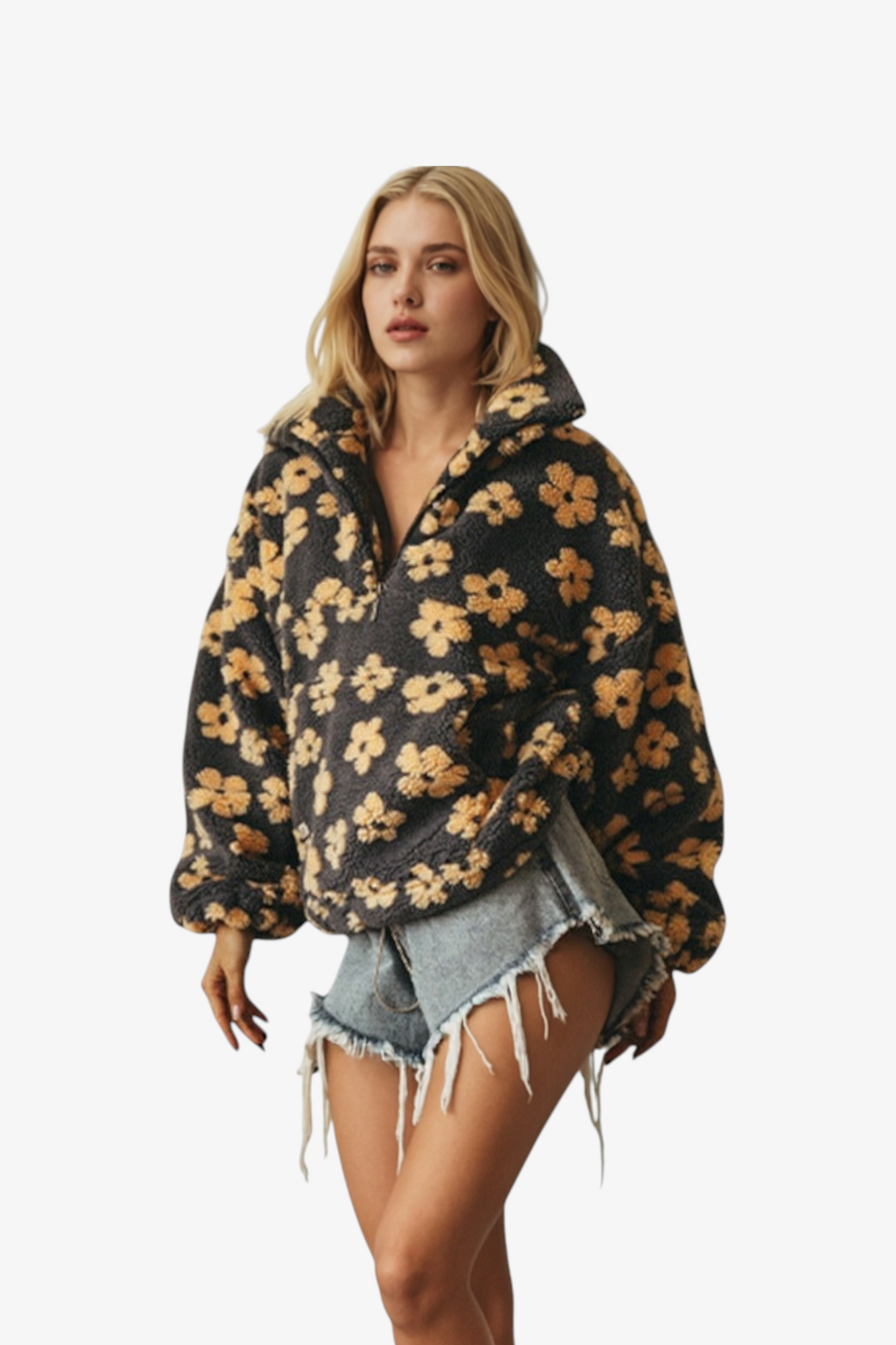 JOPICA IZ FLISA S CVETLIČNIM POTISKOM