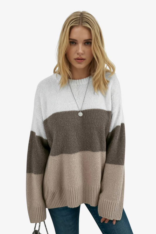 MEHKA PULOVERJANA JOPICA S ŠIROKIMI ČRTAMI