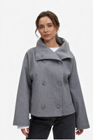 KRIŽANA JAKNA Z OVRATNIKOM ŠAL IN STRUKTURIRANO OBLIKO