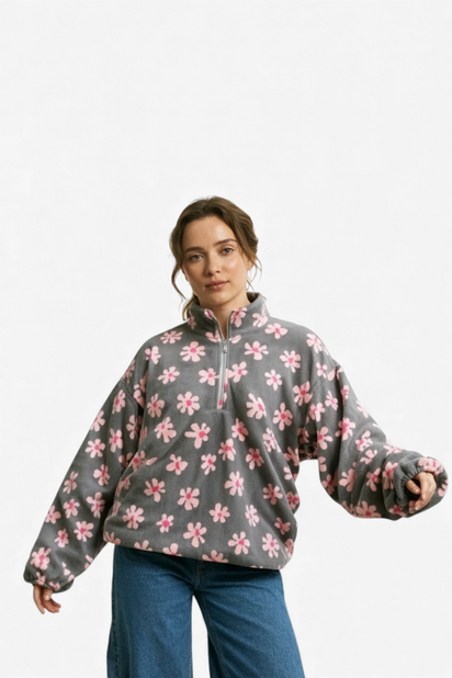 JOPICA IZ FLISA S CVETLIČNIM POTISKOM