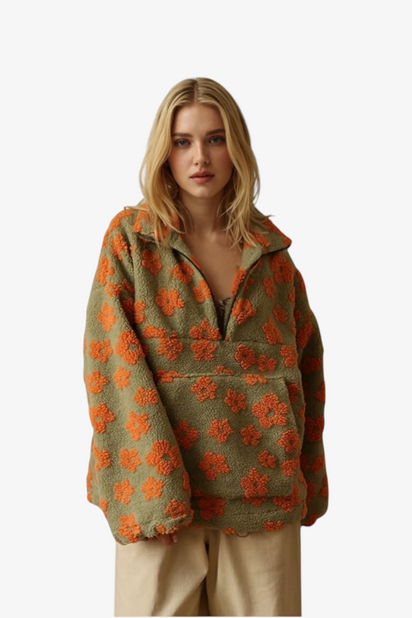 JOPICA IZ FLISA S CVETLIČNIM POTISKOM