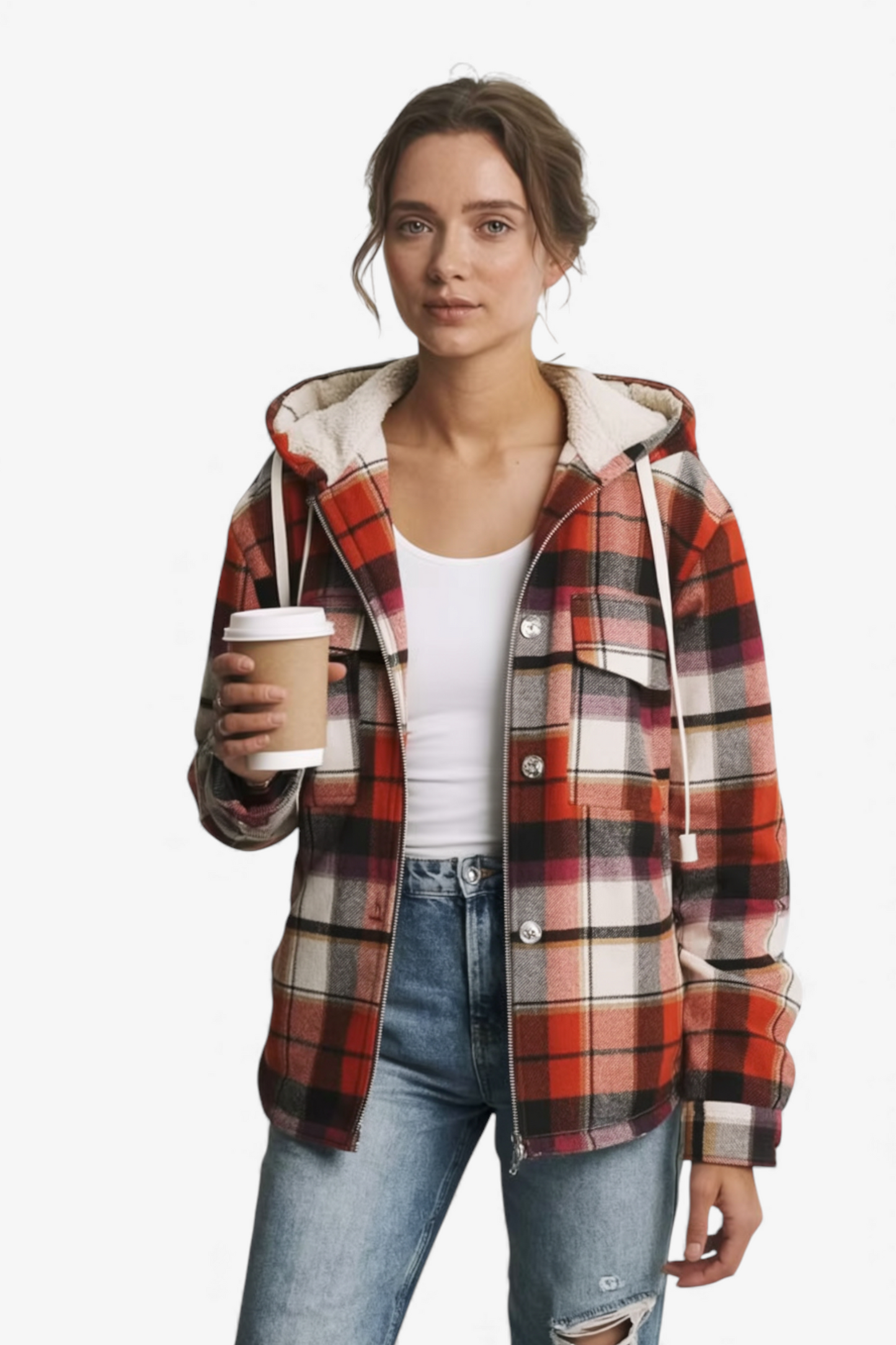 ODEBLOJENA SRAJČA S KAPUCO V PRILOŽENEM SLOGU