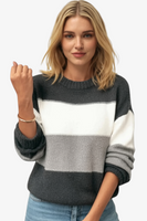 MEHKA PULOVERJANA JOPICA S ŠIROKIMI ČRTAMI