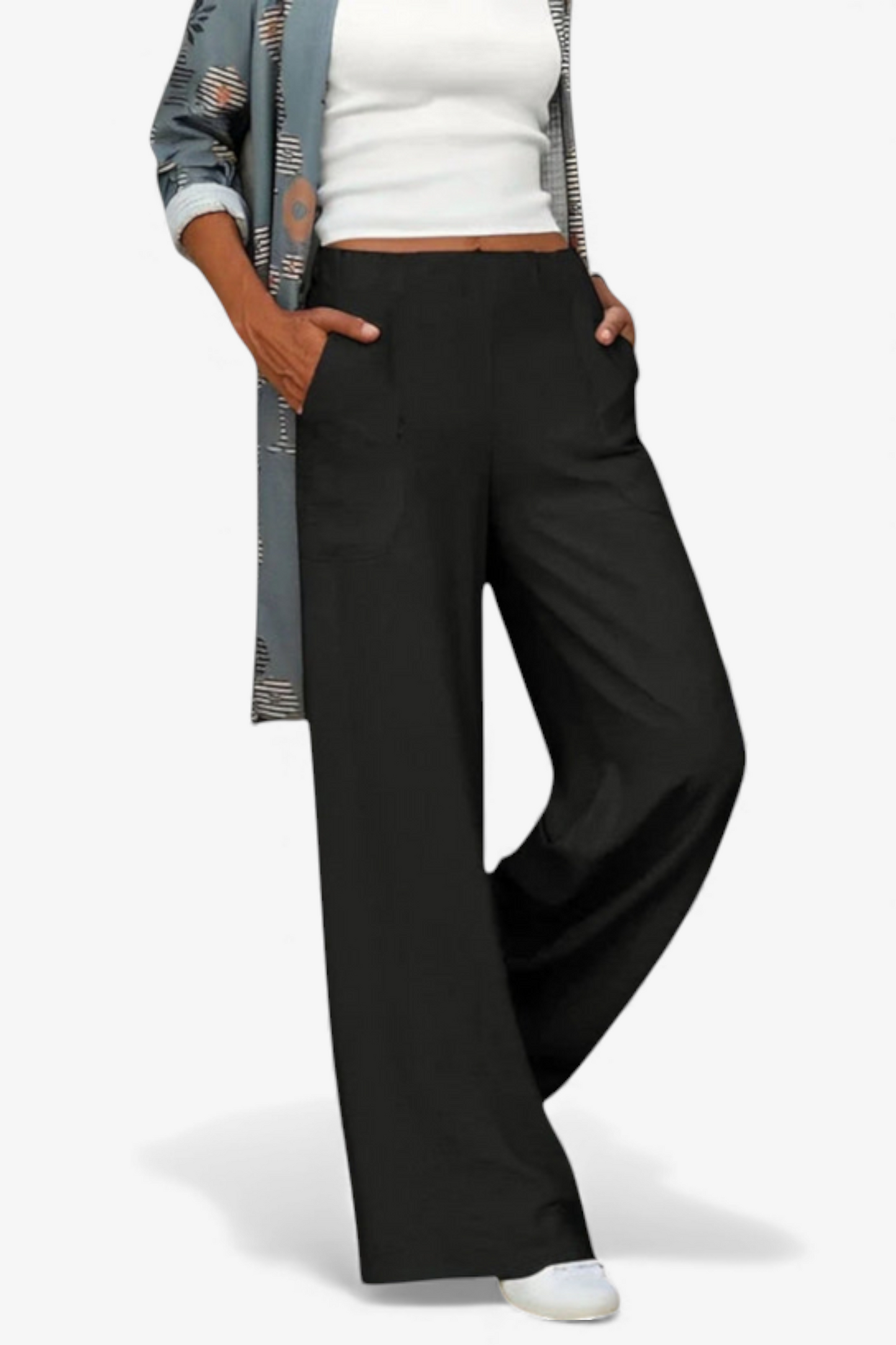 ŠIROKE HLAČE S ČISTO LINIO